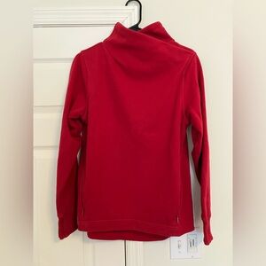 Athleta Cozy Karma Twist Neck Pullover Clover Berry Red Size Small